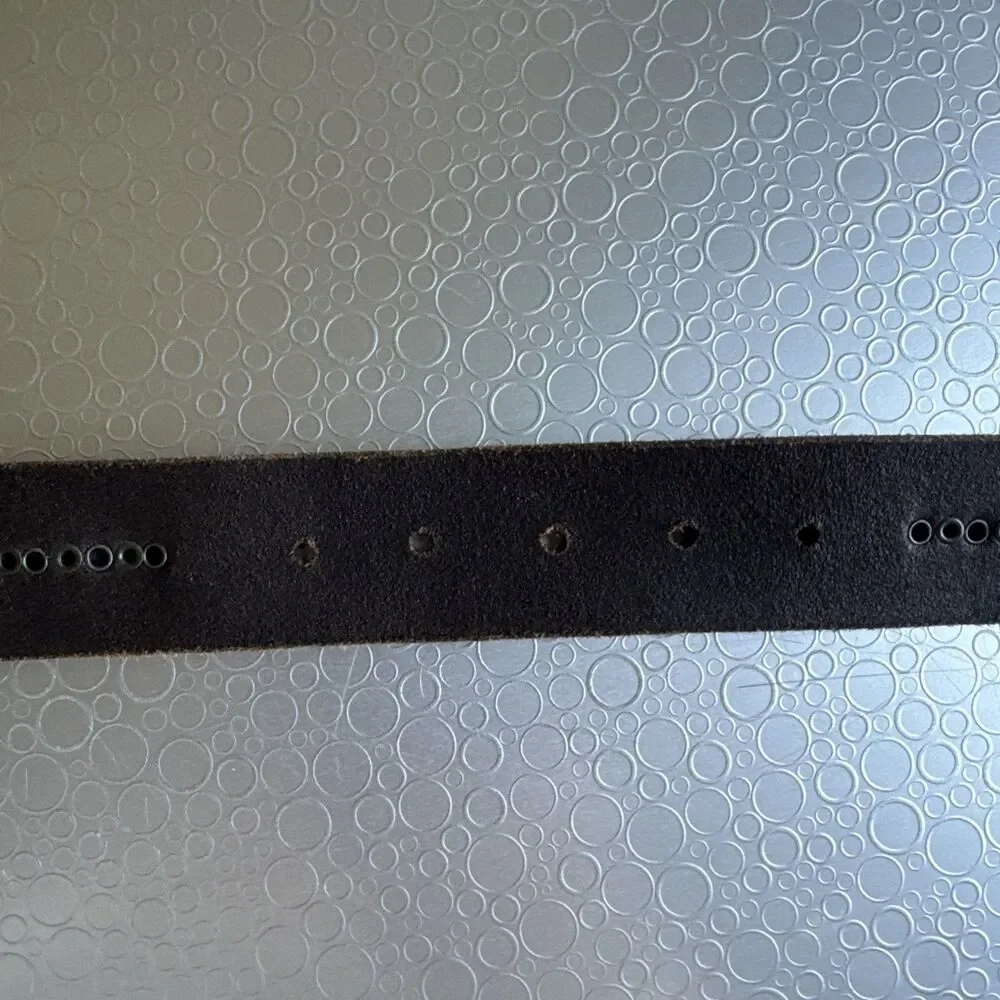 Replay Italian Leather Studded Belt Brown Bronze Steampunk Moto - Size 100 US 38